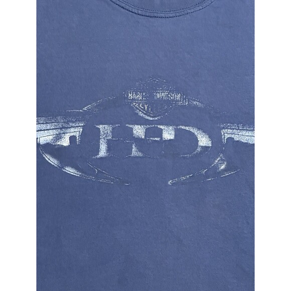 Y2K Harley-Davidson Faded Motorcycle Bike T-shirt Men's Size Large Double‎ Sided - Picture 2 of 8